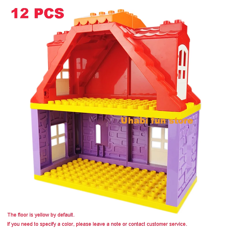 Grote bouwstenen Huisarchitectuur Raam Muur Dak Meubelserie Scène Accessoires Montage Educatief speelgoed voor kinderen