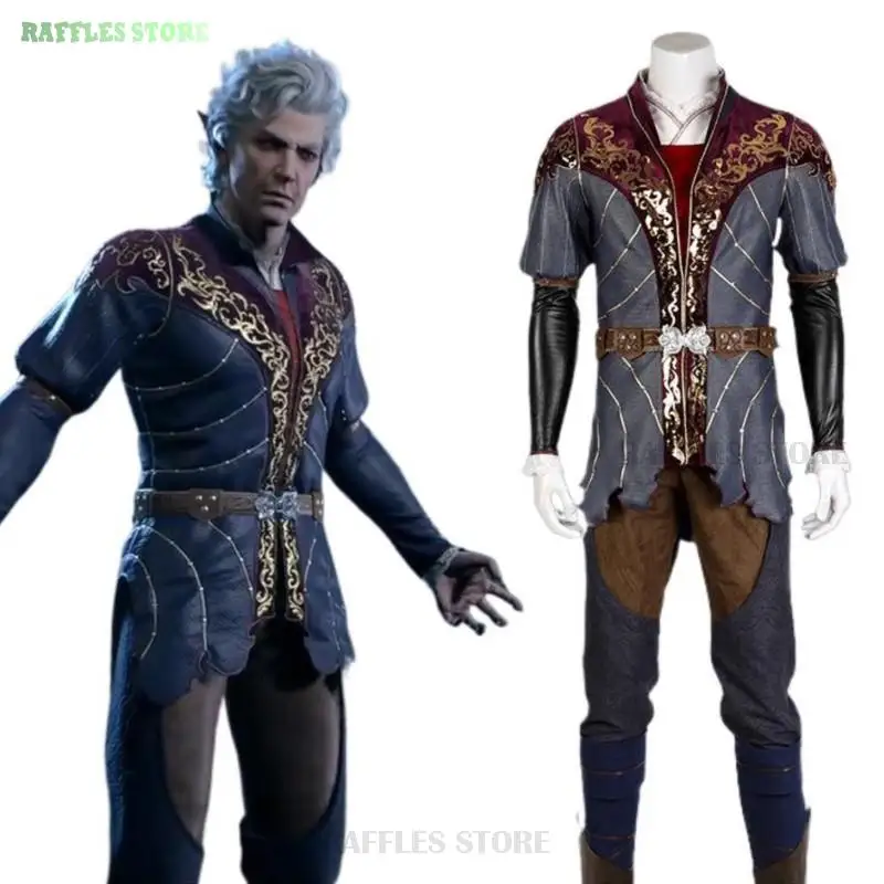 Astarion Cosplay Kostuum Middeleeuws Gewaad Spel Baldur Cosplay Gate Fancy Vermomming Mannen Klassieke Halloween Party Rollenspel Kleding