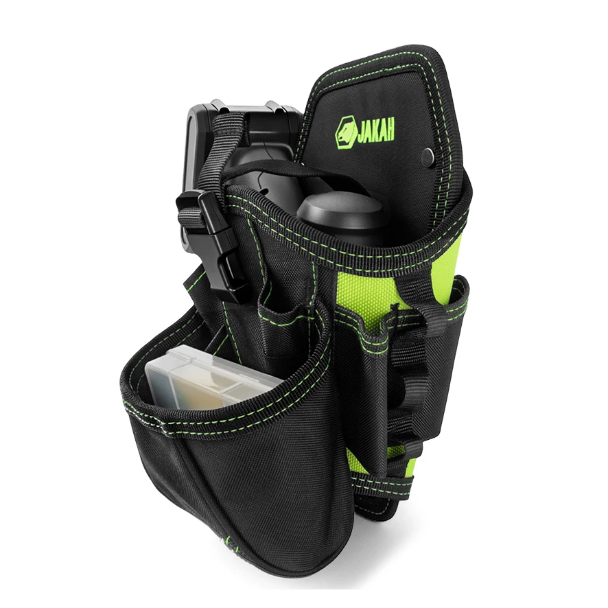 JAKAH Robuste Elektriker-Werkzeugtasche mit großem Fach, Werkzeuggürteltasche, Bohrerholster, Elektriker-Tasche HL060 – Detail 4