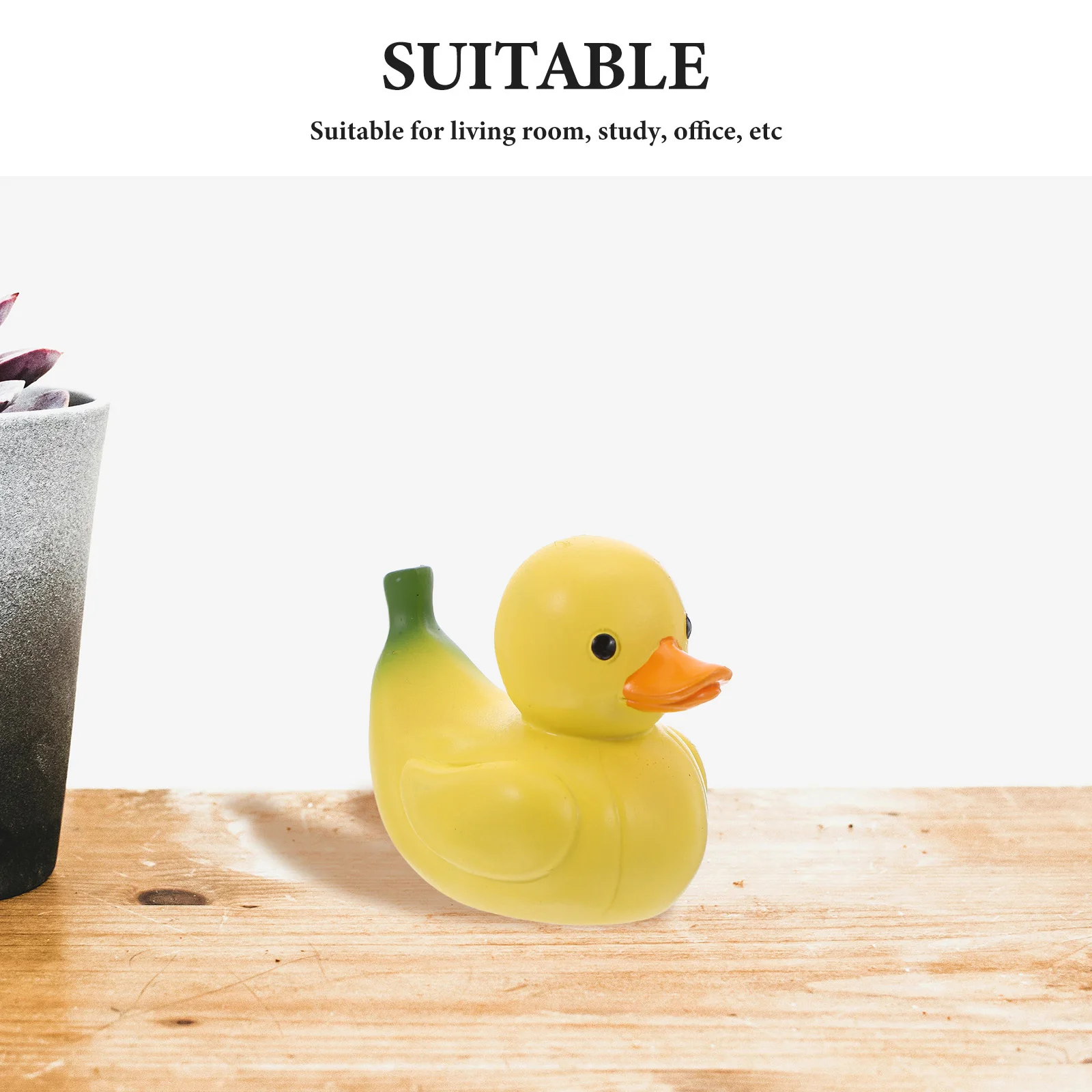 งานประติมากรรมเรซิ่นรูปเป็ดกล้วย ของตกแต่งโต๊ะทำงาน รถยนต์ ดีไซน์สร้างสรรค์ รูปสัตว์จิ๋ว น่ารัก ผลไม้ผสมผสานกับสัตว์ เหมาะสำหรับตกแต่งสำนักงาน