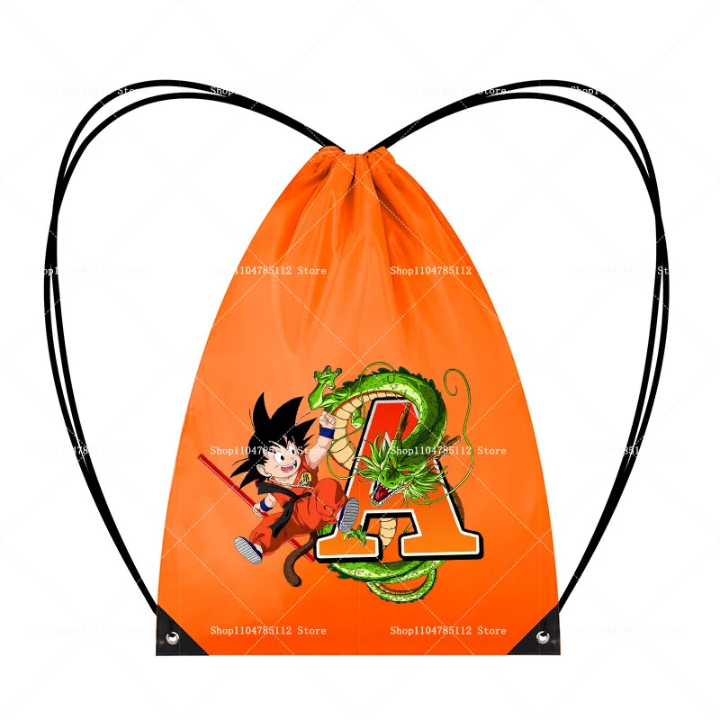 Сумка на шнурке Dragon Ball для мальчиков Goku A-Z, спортивный карман на шнурке с буквенным принтом, одежда для бассейна, хранение обуви, водонепроницаемый рюкзак, подарок