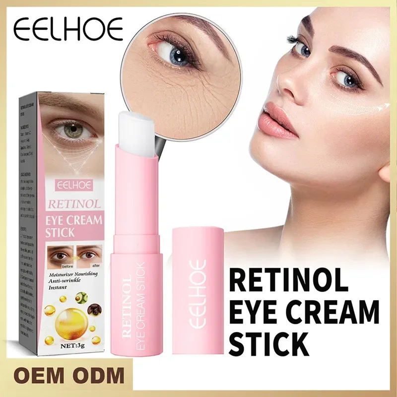 Retinol Hidratante Eye Cream, Bálsamo Anti-Rugas, Anti-Puffiness Stick, Remover Círculos Escuros, Bolsas Olho, Beleza, Saúde