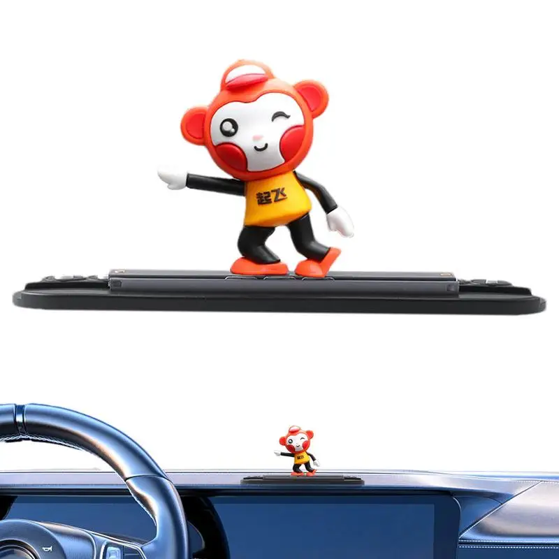 Temporary Parking Number Plate Cute Temporary Parking Card Small Car Dashboard Decor Cartoon Skateboard Monkey Auto Skateboard