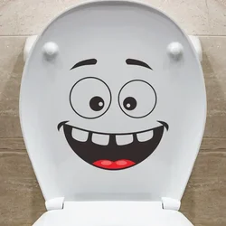 Creative Self-adhesive Toilet Stickers Funny Smiling Face Toilet Seat Lid Decorative Stickers Waterproof Fun DIY Wall Stickers