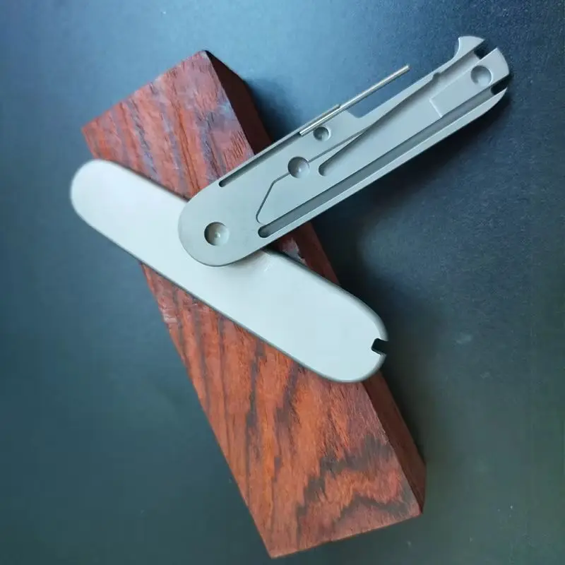 Balança de cabo de faca de liga de titânio cnc, para facas do exército suíço victorinox de 91mm, peça de corte de caneta esferográfica