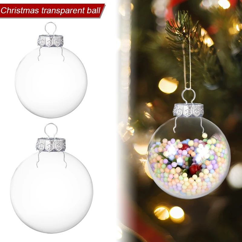 

6pieces Christmas Transparent Ball Pendant Christmas Tree Pendant DIY Wedding Party New Year Home Hanging Decoration Accessories