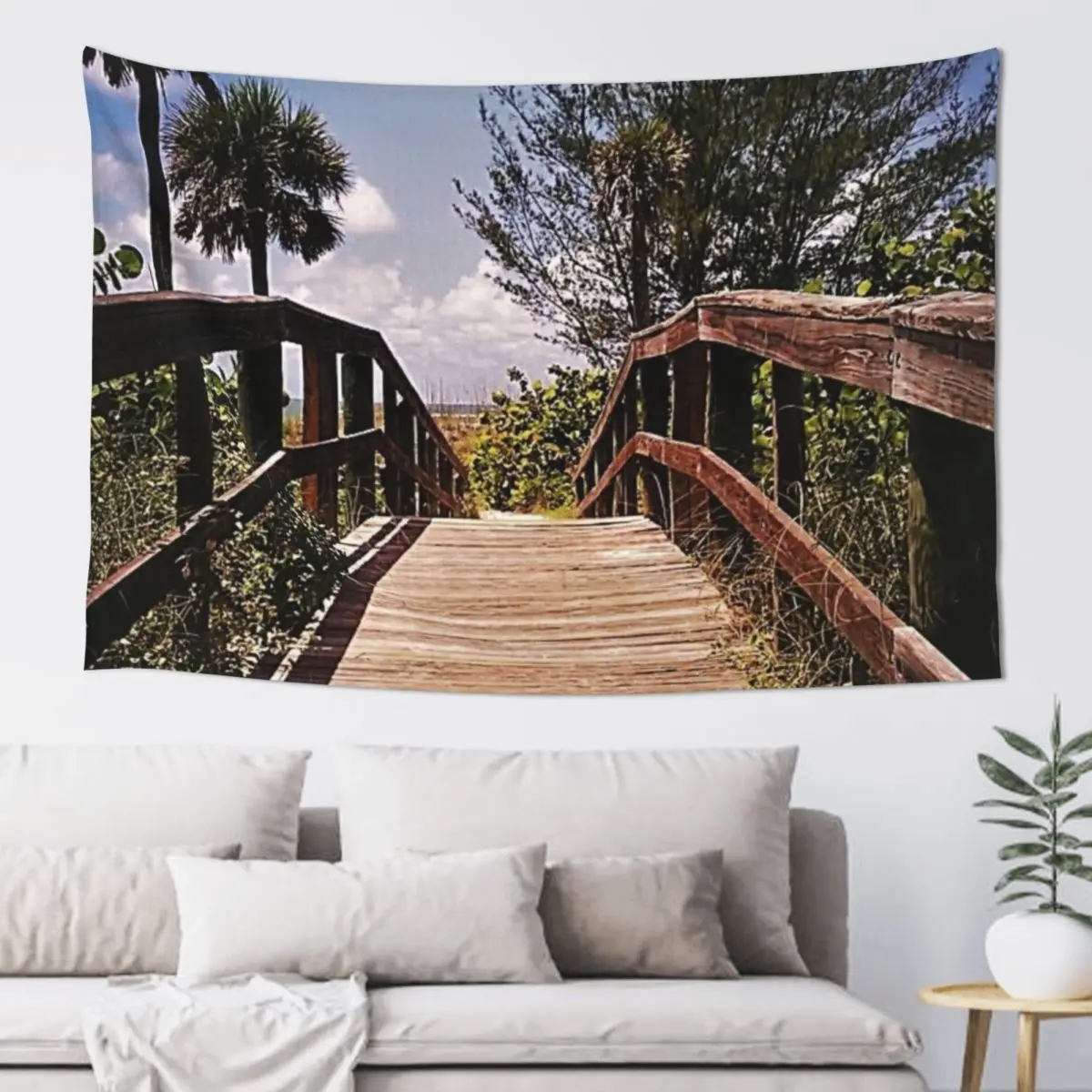 

Beach Trail Palm Trees Madiera Beach Florida Tapestry Aesthetic Home Decor Korean Room Decor Tapestry