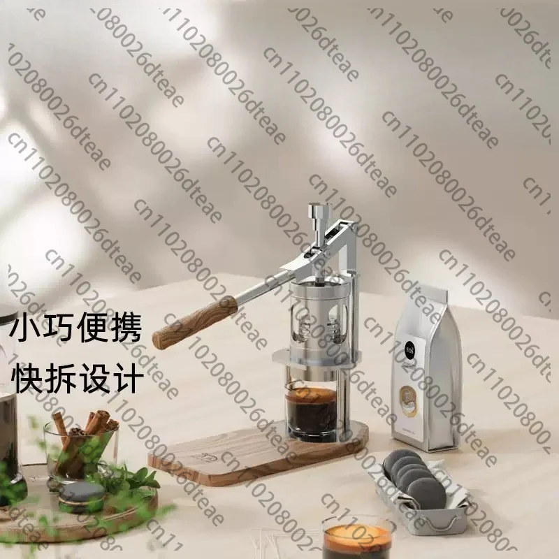 New Mini 6-9Bar Manual Espresso Maker - Portable Micro Hand Press For Camping, Italian Crema System With Pressure Gauge