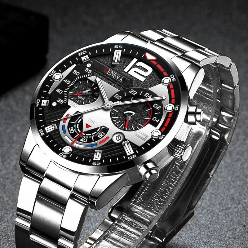 Luxury Calendar Quartz Wrist Watch Fashion Men Black Stainless Steel Watch Mens Business Watches for Man Clock Relogio Masculino