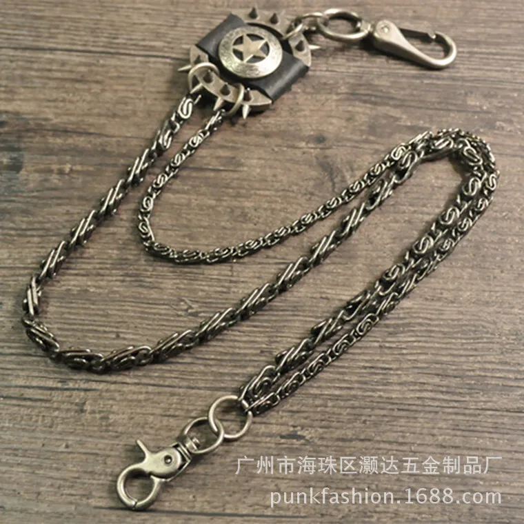 

New pants chain Men's fashion waist chain Punk pants chain Double chain Nonmainstream rock hip-hop waist chain Jeans chain