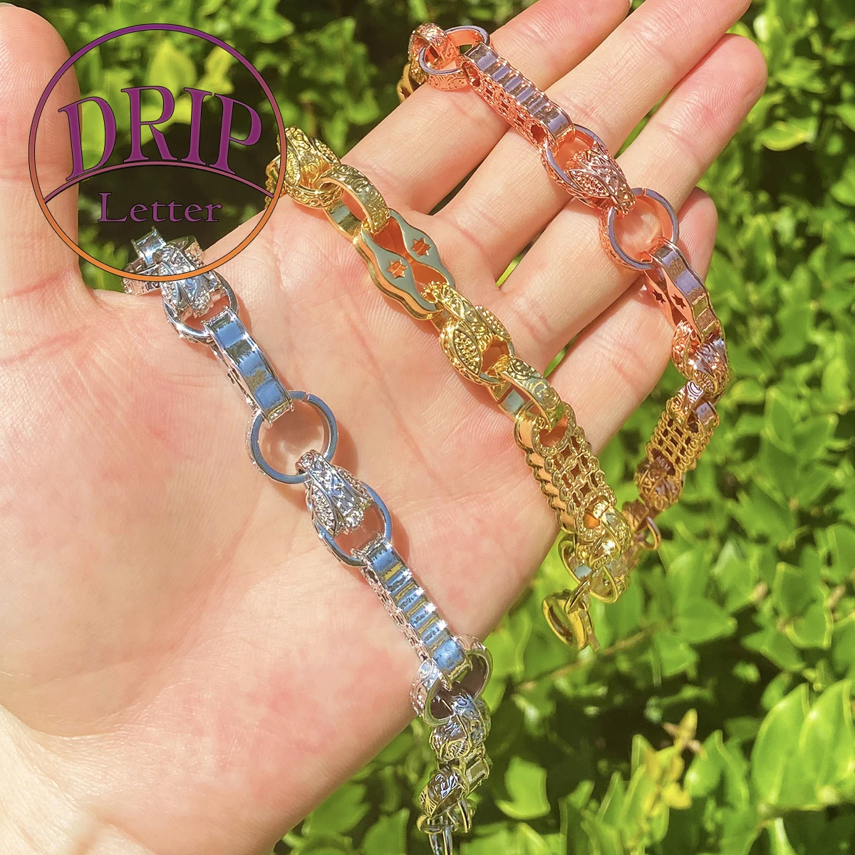

Капельное письмо Iced Out Star Bar, браслет-тюльпан, колье для мужчин, настоящее позолоченное кубическое циркониевое ювелирное изделие в стиле хип-хоп