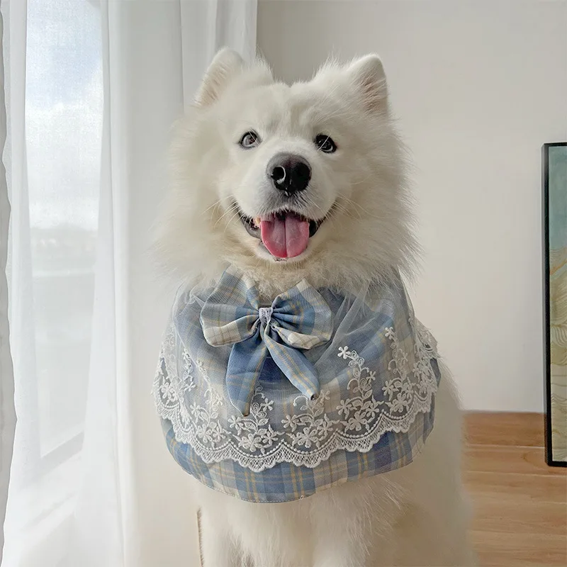 Samoyed Medium and Large Dog Bandana Slobber Scarf Bib Dog Slobber Bib Jewelry Pet Cute Bib