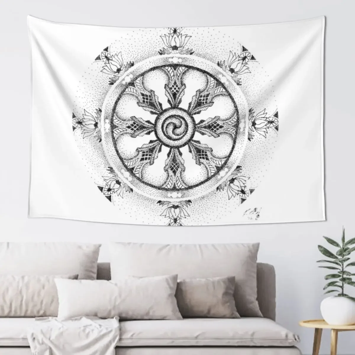 Dharma Wheel Tapestry Decorative Wall Decorations For Room Tapestry