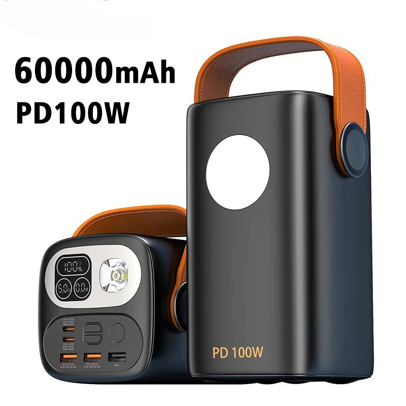 

60000mAh PD100W Power Bank USB C Portable External Spare Battery Super Fast Charging Large Capacity Powerbank For Laptop iPhone