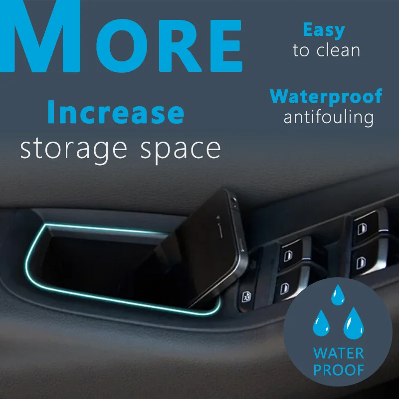 For AUDI Q5 2009 2010 2011 2012 2013 2014 2015 2016 Interior Side Door Storage Box Armrest Handle Pocket Holder Car Accessories