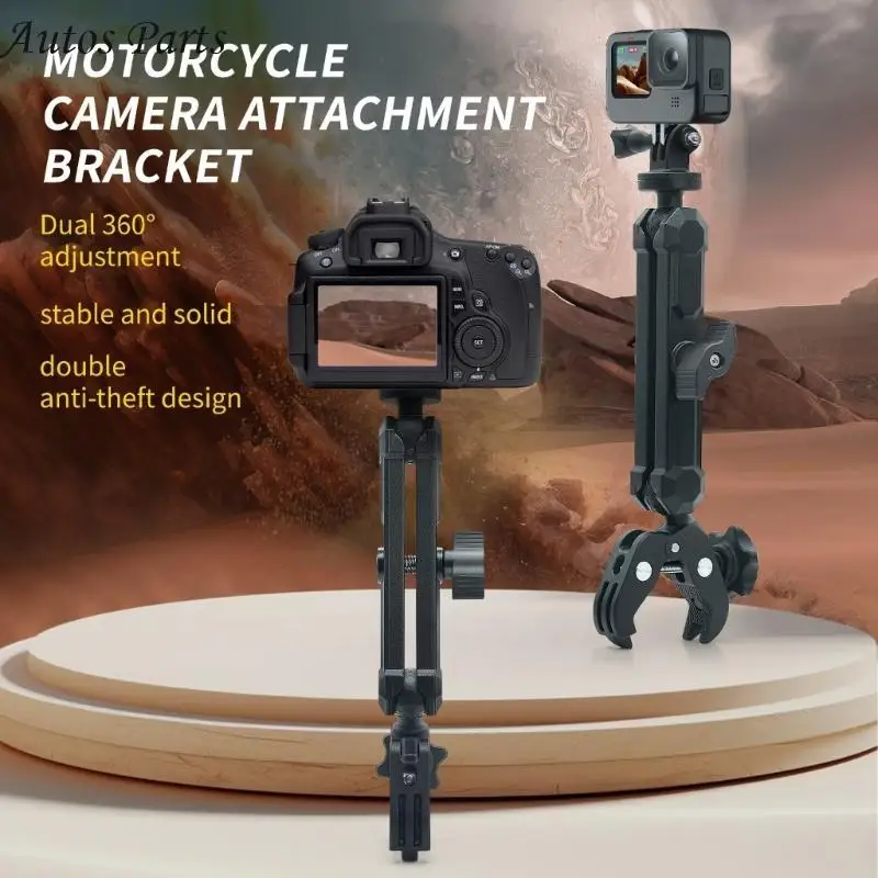 

57BA Bike Handlebar Camera Mount Aluminum Camera Support for Bikes Adjustable Handlebar Quick Fixing for Capturing Moments