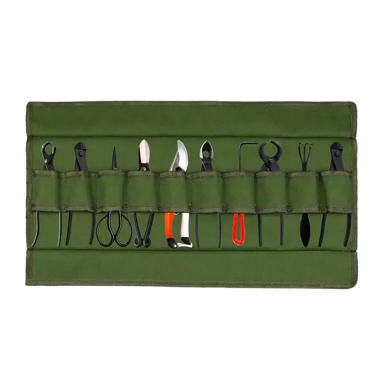 Japanese Bonsai Tools Storage Package Roll Bag Canvas Tool Set Case Hot Sale Tool Bag Tools Packaging（Without tools）
