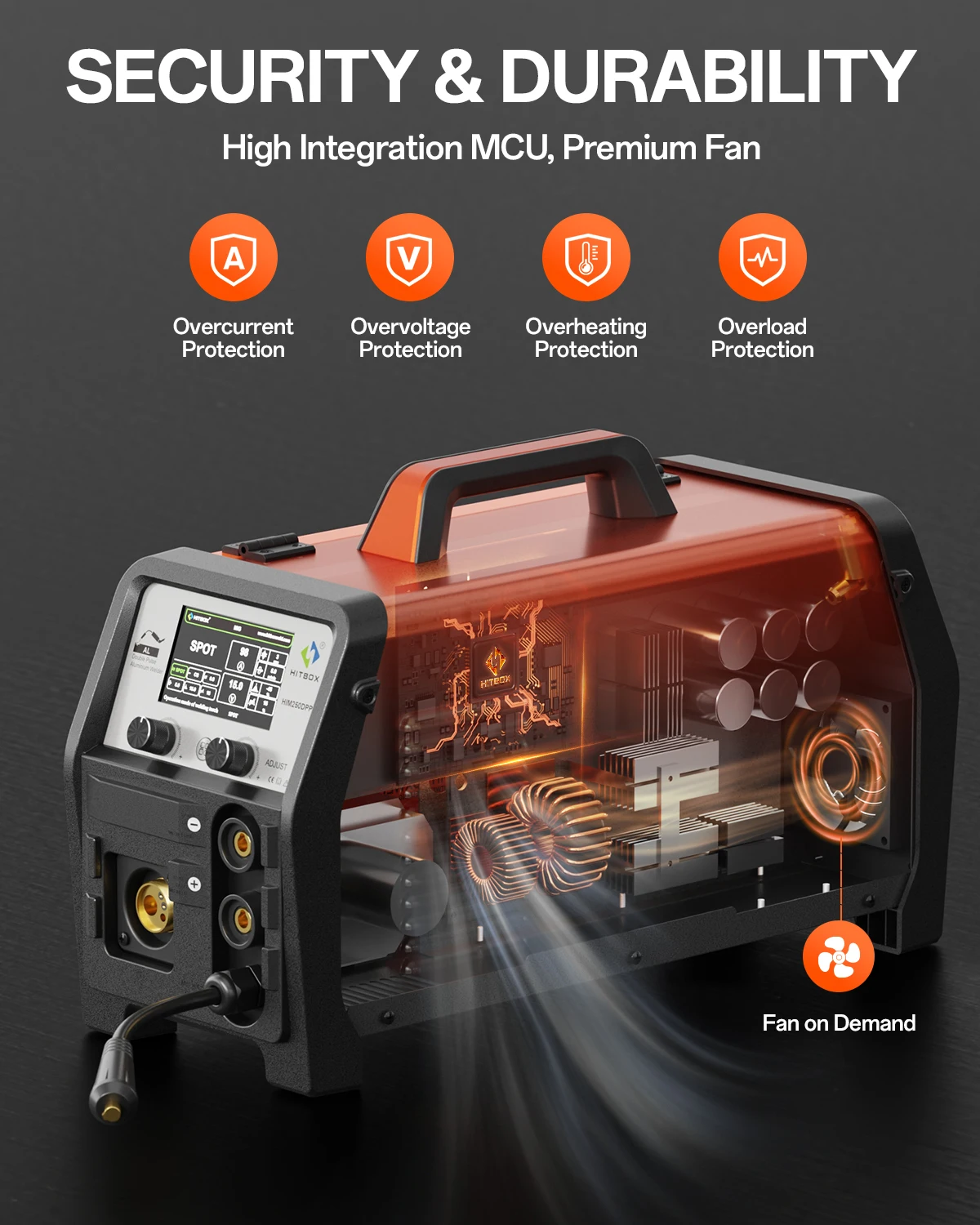 Dual Pulse HITBOX HIM250DPP Aluminum Welder | 200A Digital Inverter, Professional Multi-Process Model