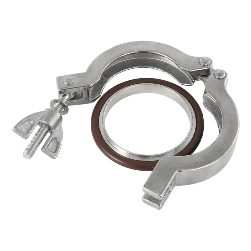 KF 10 16 25 40 50 63 80 100 Vacuum Clamp 304 Stainless Steel Sanitarry Pipe Fitting Quick Installation Bracket Sealing Ring
