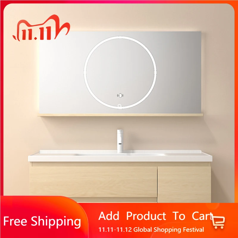 

Compact Wood Bathroom Cabinets Slate Ceramic Washbasin Log Color Bathroom Vanity Smart Organizer Archivadores Hotel Furniture