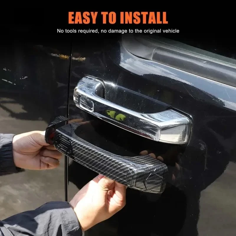 

ABS Carbon Fiber Car Door Handle Covers Trim Car Accessories Suitable For Hummer H3 2005-2009