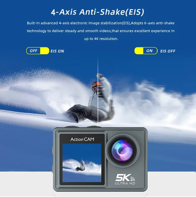5k Action Camera Pro Wifi Remote Control Sport With Eis Hd 1080p 60fps thumbnail 3