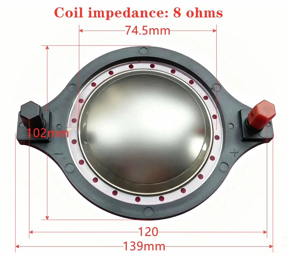 N850 Reparaturteil, Titanfolie, milchweiße Folie, 74,46 flache Aluminium-Schallspule, 74,5 Kern, Spulimpedanz: 8 Ohm – Detail 1
