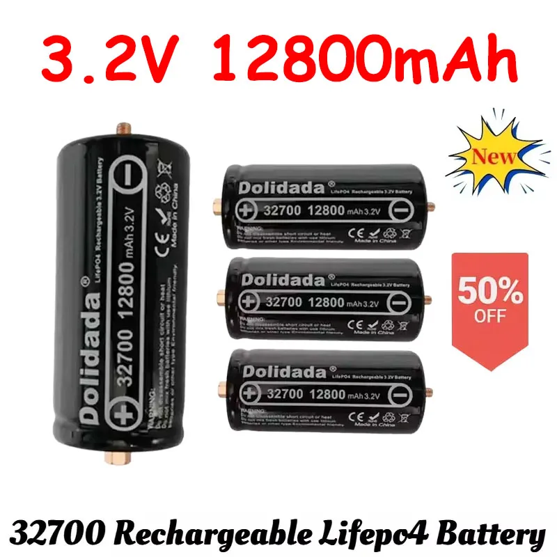 Original 32700 Lifepo4 Battery 3.2V 12800mAh Rechargeable Batteries Professional Lithium Iron Phosphate Power Cells with Screw