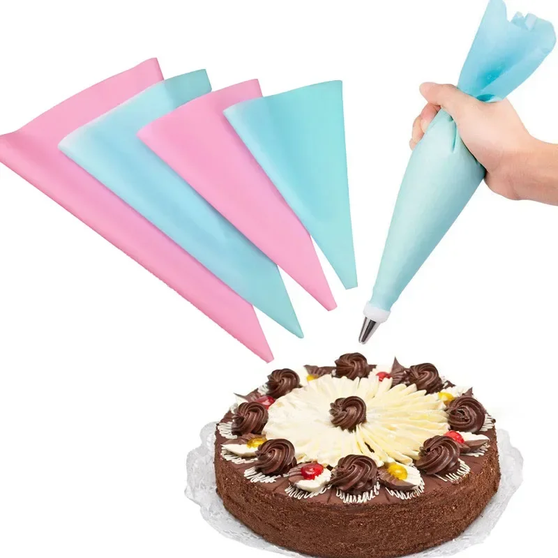 4 Sizes Silicone Pastry Bags Baking Decorating Tools Reusable EVA Material Cream Pastry Bag Squeeze Nozzle Cake Pastry Bag