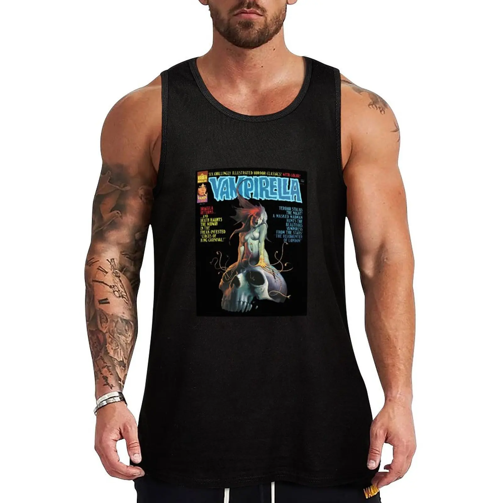 AND ANOTHER GREAT VINTAGE VAMPIRELLA MAGAZINE COVER! Tank Top Street Hip Hop Tank Top Casual Sleeveless Wear
