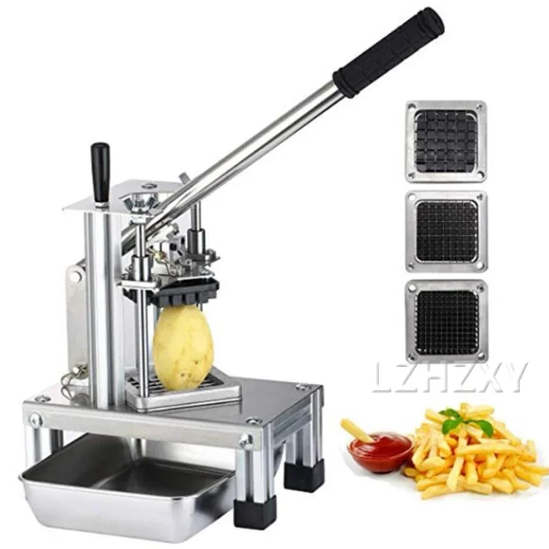 French Fries Cutter Commercial Vegetable Fruit Slicer Dicer With 3 Stainless Steel Blades Potatoes Carrots Cucumbers