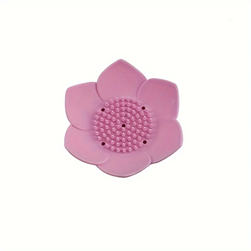 1 stks Badkamer Zeepkist Lotus Ontwerp Zeephouder Siliconen Zeepkist Afvoer Box Badkamer Accessoires
