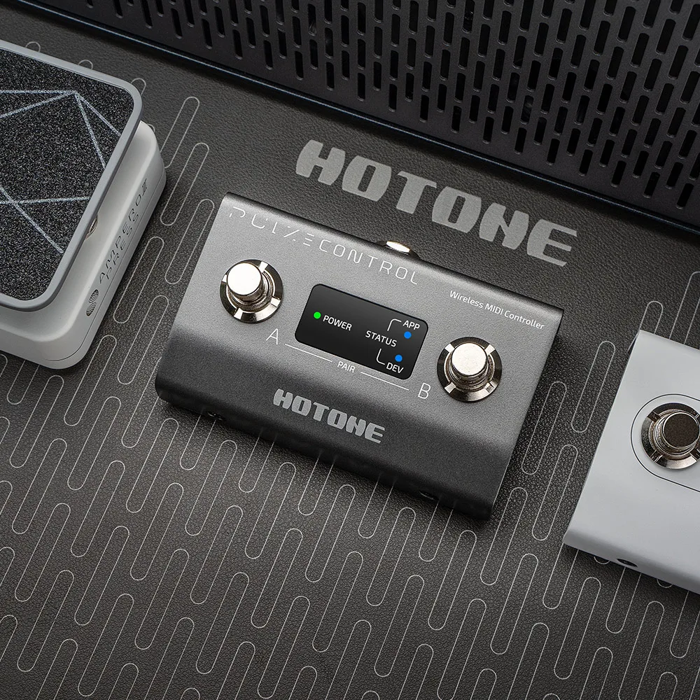 HOTONE Pulze Control Compact intelligent commutateur 2 pieds contrôleur MIDI sans fil pédale de guitare batterie intégrée EC-2