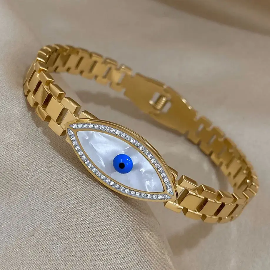AENSOA New Trendy Minimalist Evil\'s Eye Bracelet for Women Men Turklish Blue Eyes Lucky Wrist Bracelets Bangles Daily Jewelry
