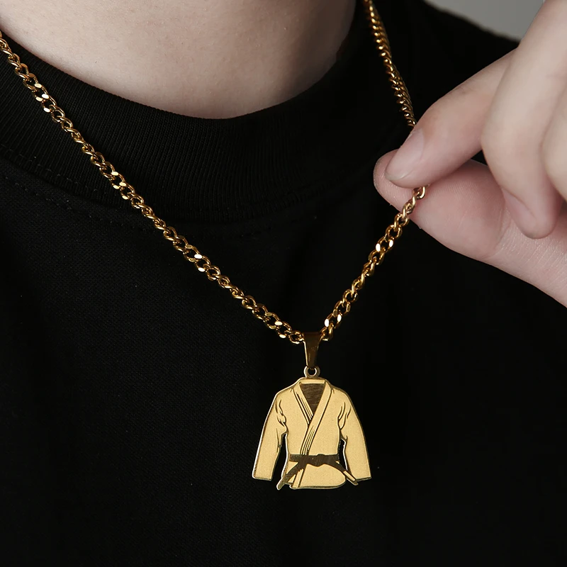 Tiki 2025 Trend Necklaces Fashion Taekwondo Boxing Gloves Solid Color Pendant Men's Sports Casual Jewelry Hip Hop Decoration Men