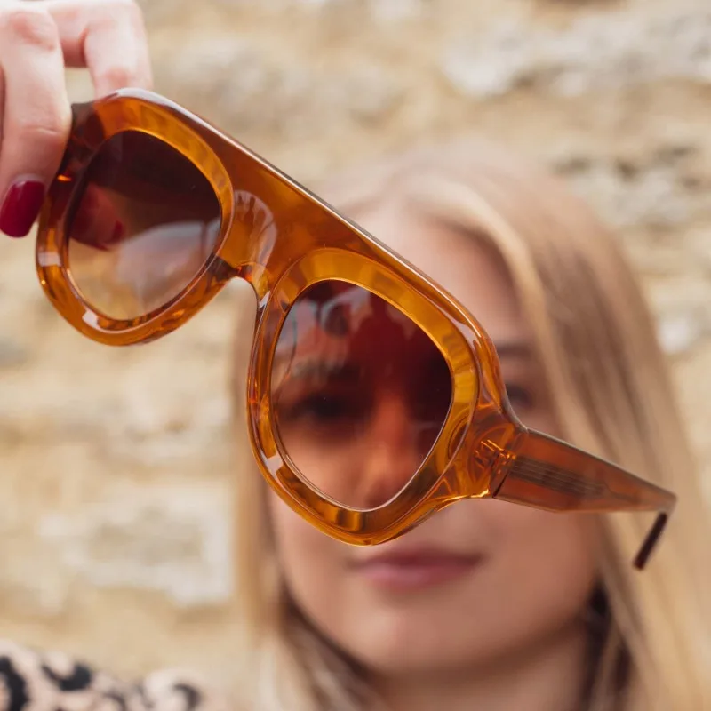

Top Designer Women Sunglasses Big Frame Acetate Brand Men Glasses Top Quality Handmade Outdoor Travel Driving Protective Eyewear