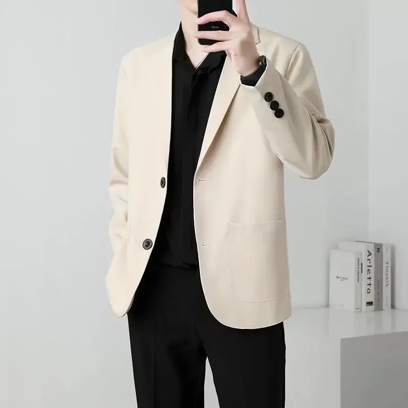 Brown Oversize Plus Big Size Jacket for Men Long Man Suits and Blazers Coats Fashionable Fashion 2024 New in Simple Breasted