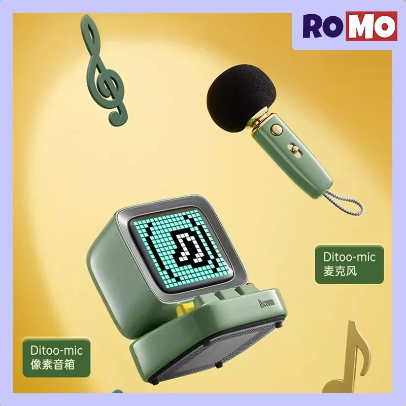 Divoom Pixel Retro Karaoke głośnik Bluetooth przenośny głośnik KTV dekoracja stołu PC głośnik Mini mikrofon prezenty dla dziewczynki