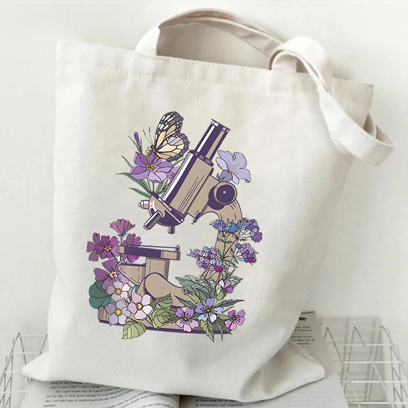 Women Tote Bags Flower Butterfly Graphic Lightweight Pattern Designer Shopper Bag Vintage Flower Technically Print Women Handbag