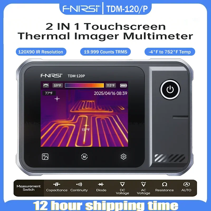 FNIRSI TDM-120/TDM-120P Multimeter Wärmebildkamera Infrarotkamera Tester AC 750V/DC 1000V Widerstand Kapazität 120x90