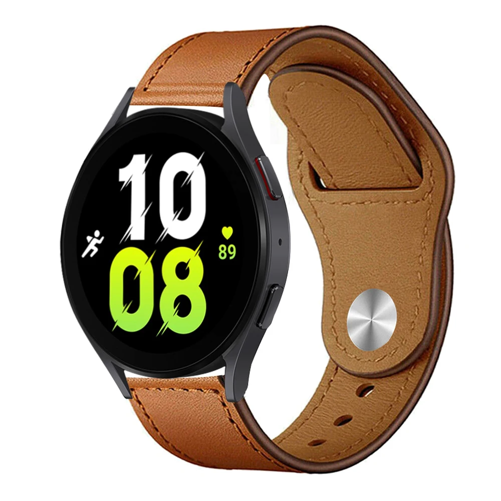 22mm 20mm Leather Band For Samsung Galaxy Watch 5/pro/4/Classic 44mm 40mm Active 2 Strap bracelet Huawei GT/2/Pro Galaxy 3 45mm