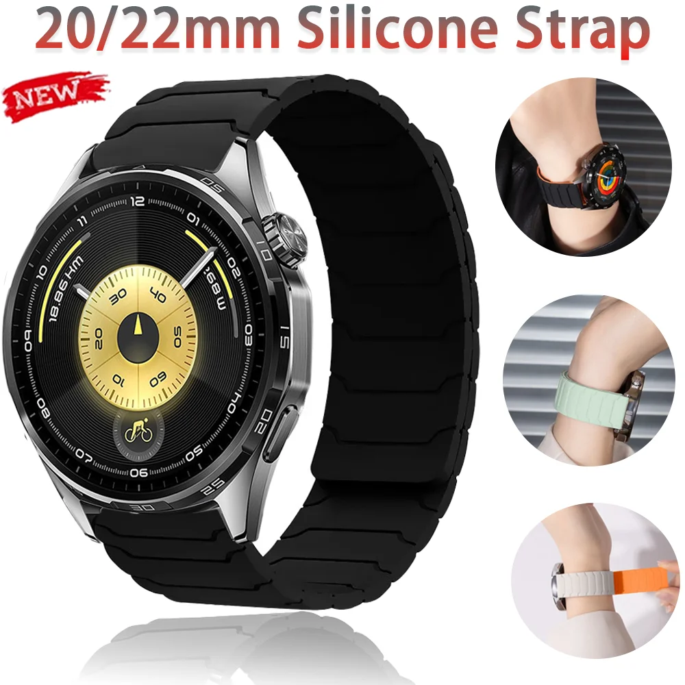 20/22mm Magnetisches Silikonarmband für Huawei Watch 5 GT6 GT5 GT4-3 46mm Ultimate 2 Band Amazfit Balance 3 2 Bip Max 6 5 Active Max