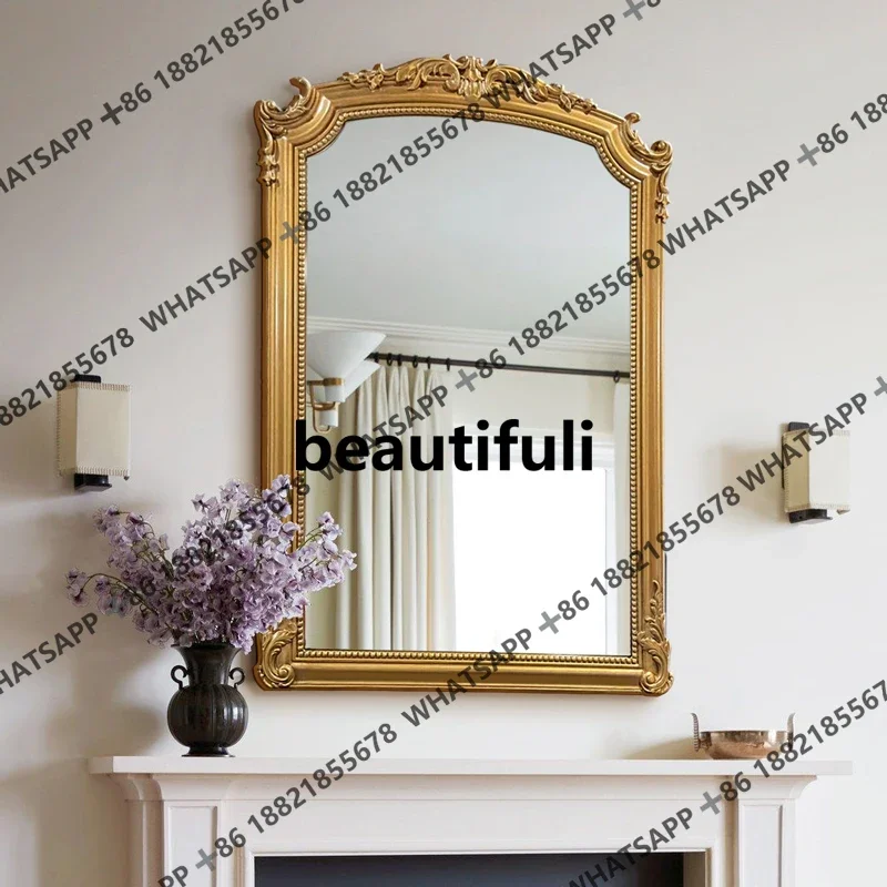 American French porch fireplace retro wall hanging bathroom mirror toilet vanity surface makeup mirror
