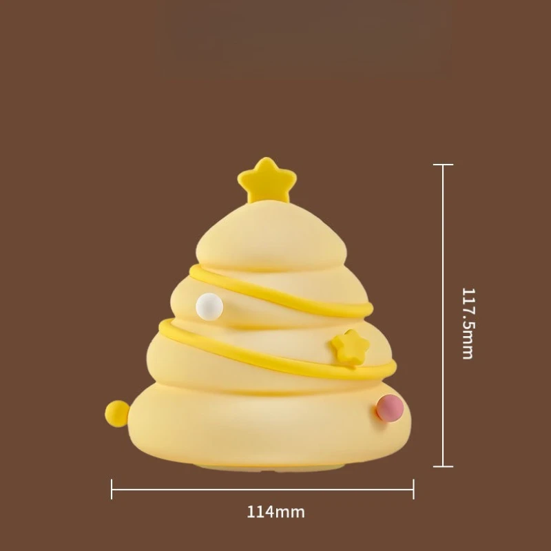 Christmas Tree Silicone Night Light Led Induction Atmosphere Light Pat Light USB Charging Bedside with Sleeping Night Light Gift