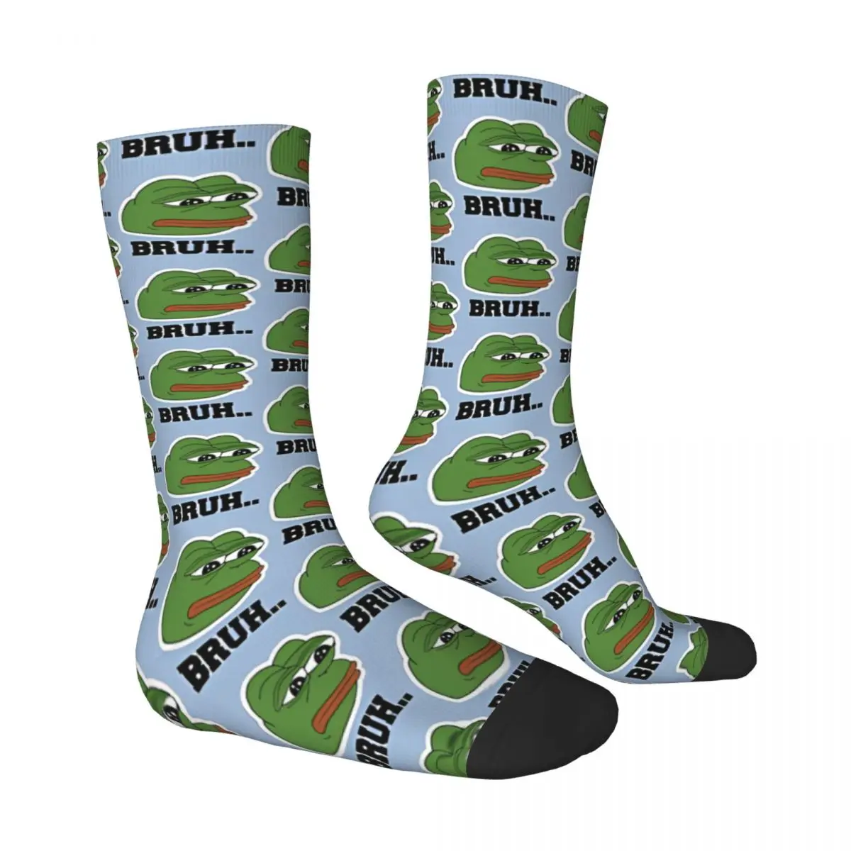 Bruh Pepe The Frog Kawaii Socks Gym Cartoon Pattern Socks