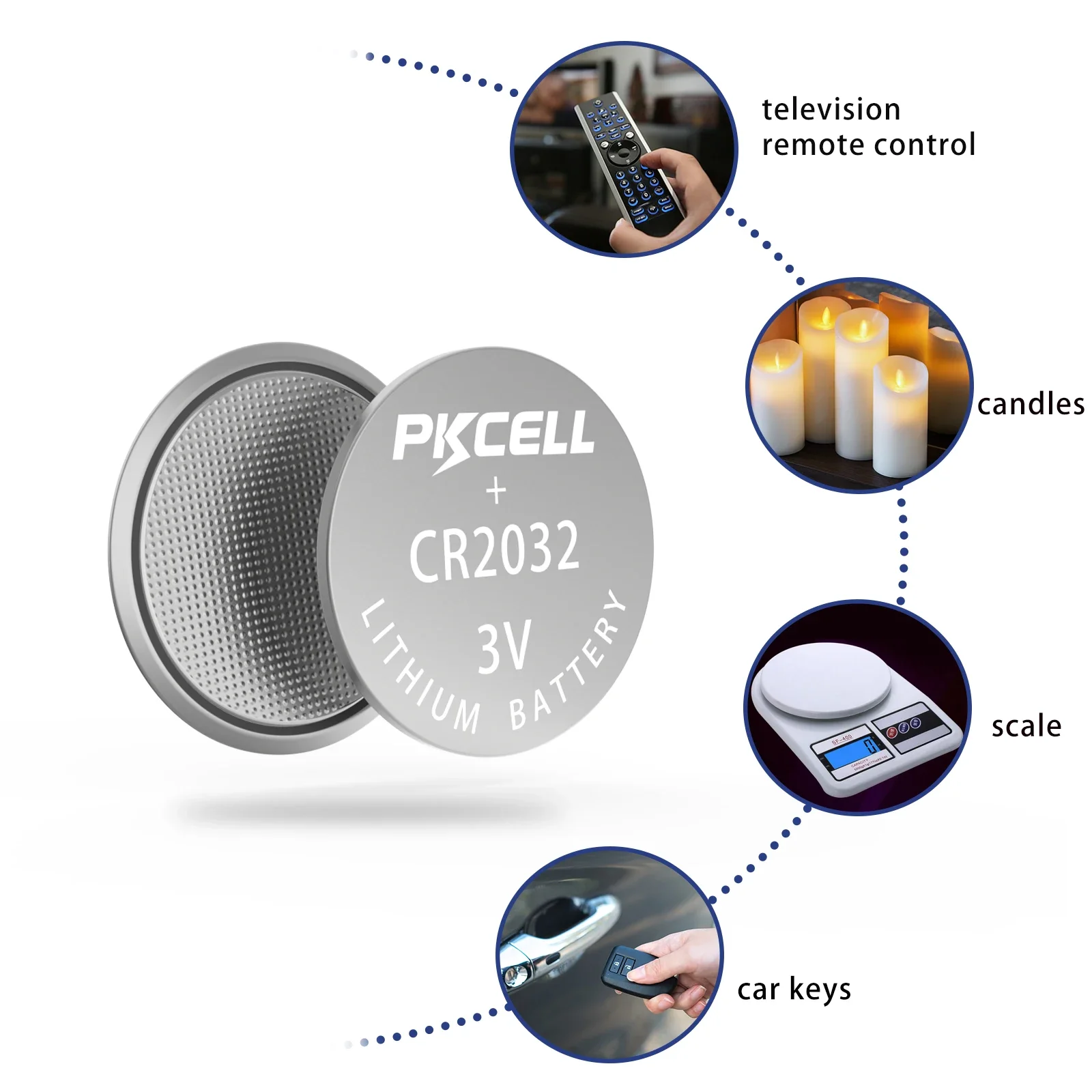 50PCS PKCELL CR2032 battery button cell battery DL2032 ECR2032 5004LC KCR2032 BR2032 KL2032 SB-T15 3v lithium batteries