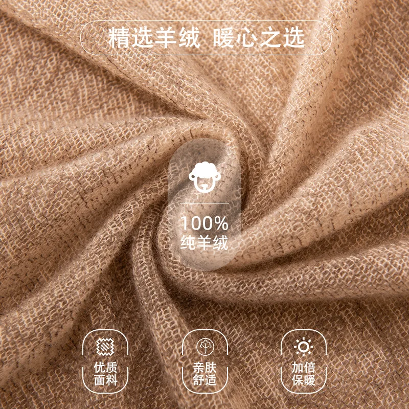 New Pure Cashmere Scarf Retro Old Money Style Oversized Air Conditioning Shawl Thin High Sense All-Matching Warm