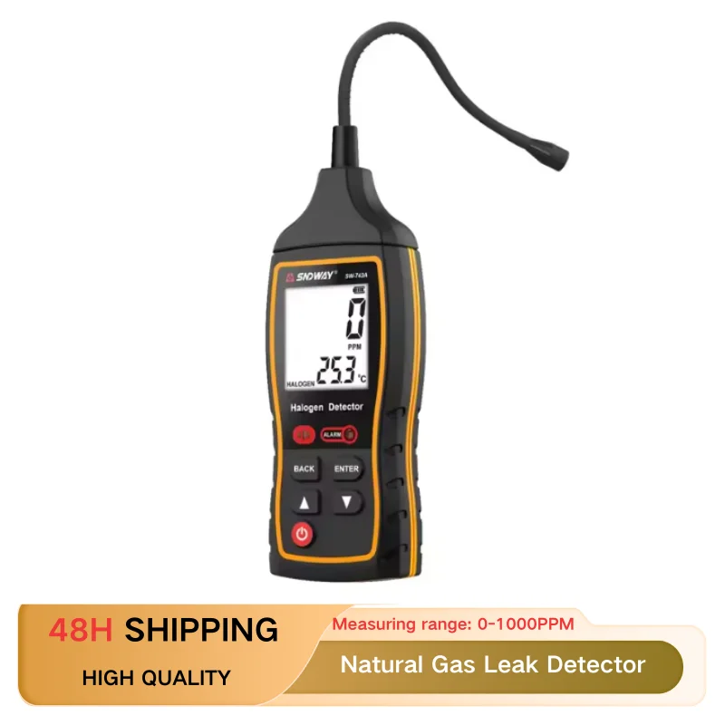 

Halogen Gas Detector 0-1000PPM SW-743A LCD Backlight Waterproof Multiple Halogen Detector Air Conditioning Refrigeration