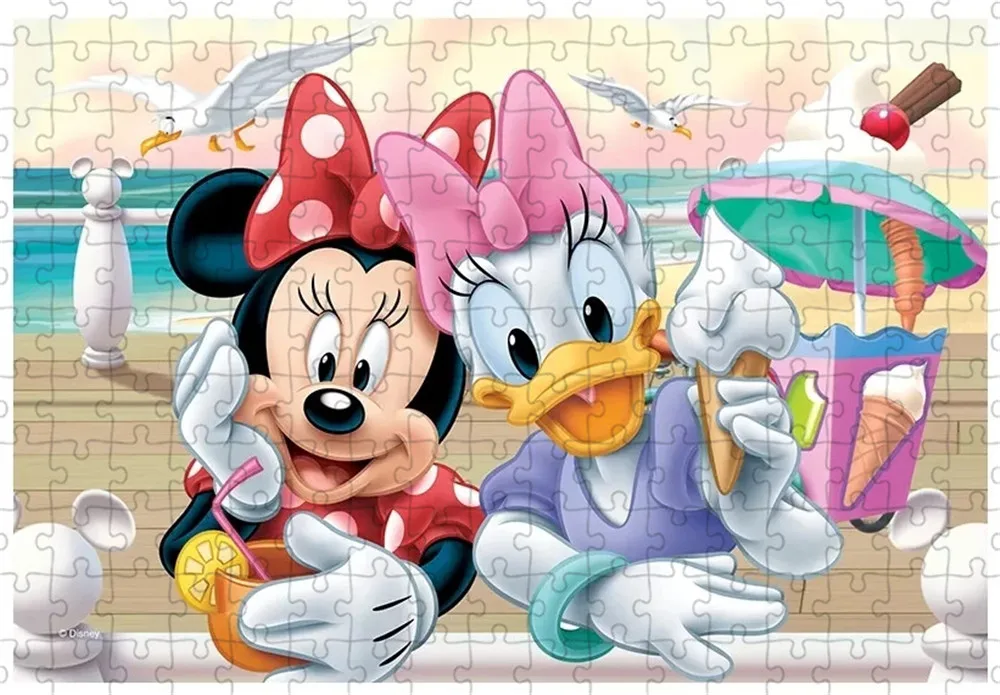 Disney Minnie and Daisy Cartoon Puzzle Mickey Mouse 300/500/1000 Pcs Jigsaw Puzzles Children's Educational Toys Home Decoration