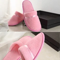 Coral Fleece Hotel Slippers Men Women Cheap Cotton Slides Travel SPA Slipper Home Guest Shoes Non-slip Soft Disposable Slippers